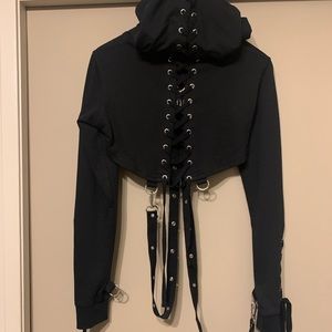 Killstar crop sweater black size clothes